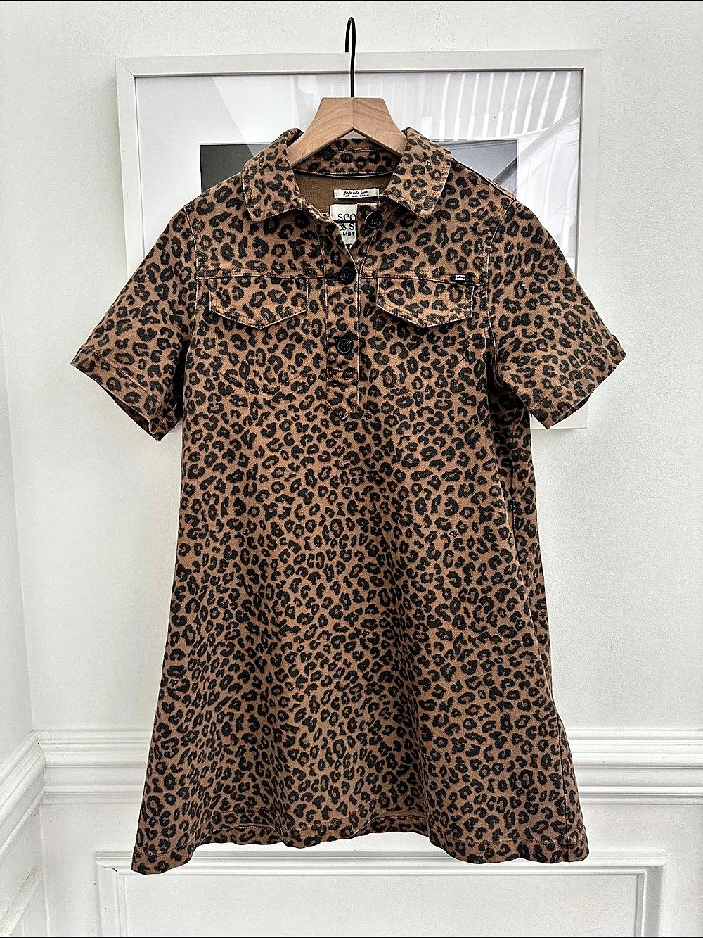 Scotch & Soda Leopard Print Short Sleeve Shirt Size XS